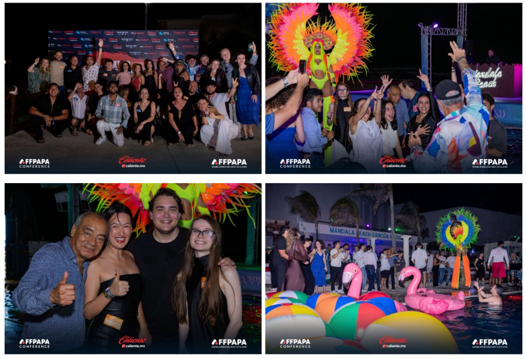 Scenes from AffPapa Conference Cancun pool party at Mandala Beach Club