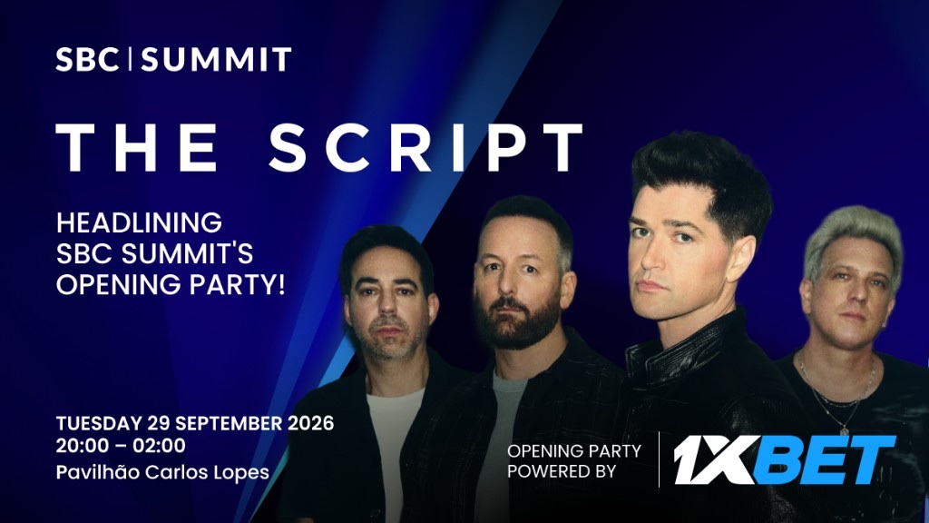 The Script headlining SBC Summit Opening Party — Tuesday 29 September 2026, Pavilhão Carlos Lopes, powered by 1xBet