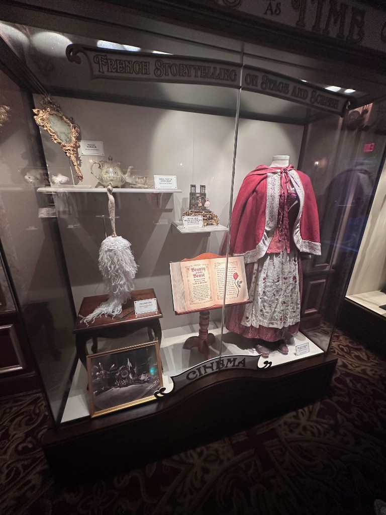 Beauty and the Beast storytelling display in the Palais du Cinéma lobby