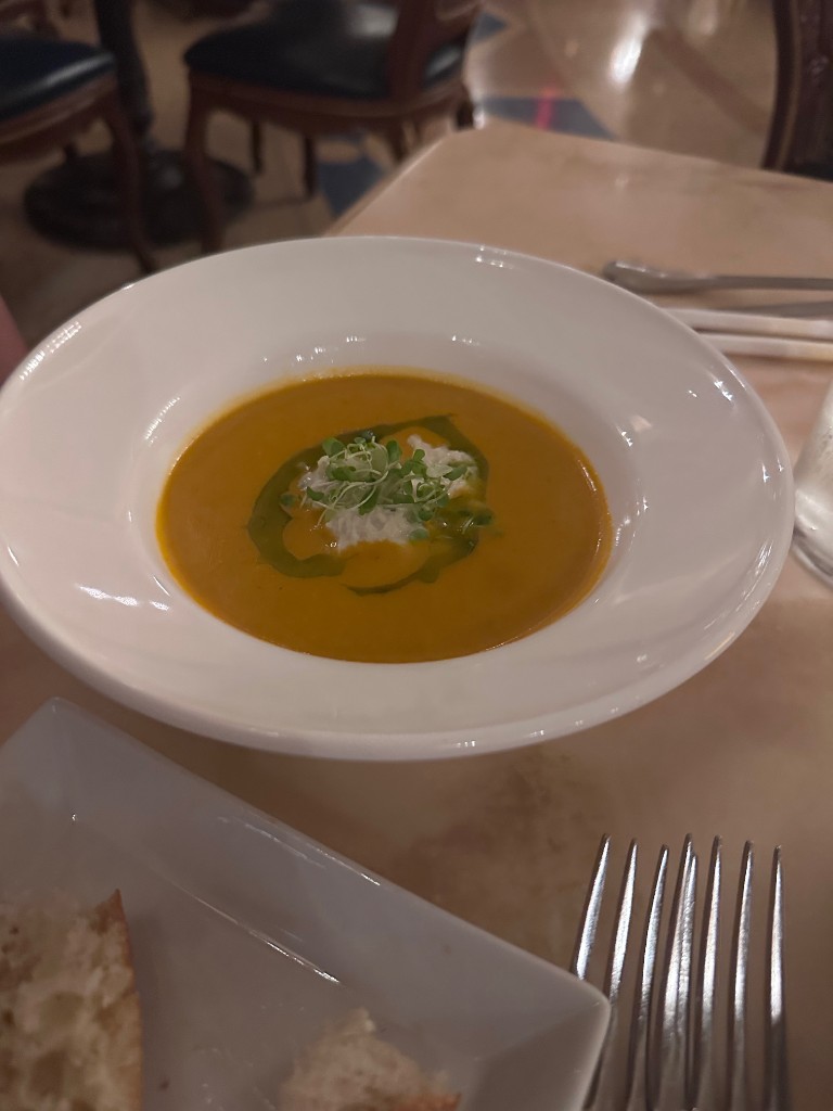 A bowl of soup at Be Our Guest