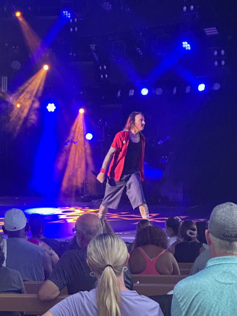 Fly Guys on stage at EPCOT — one song, then a break