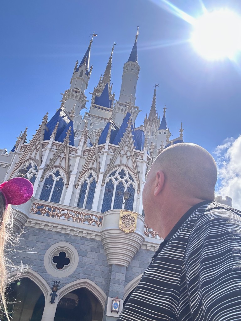 Ryan looking up at Cinderella Castle