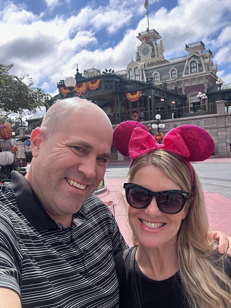 Ryan and Sarah selfie in front of City Hall on Main Street