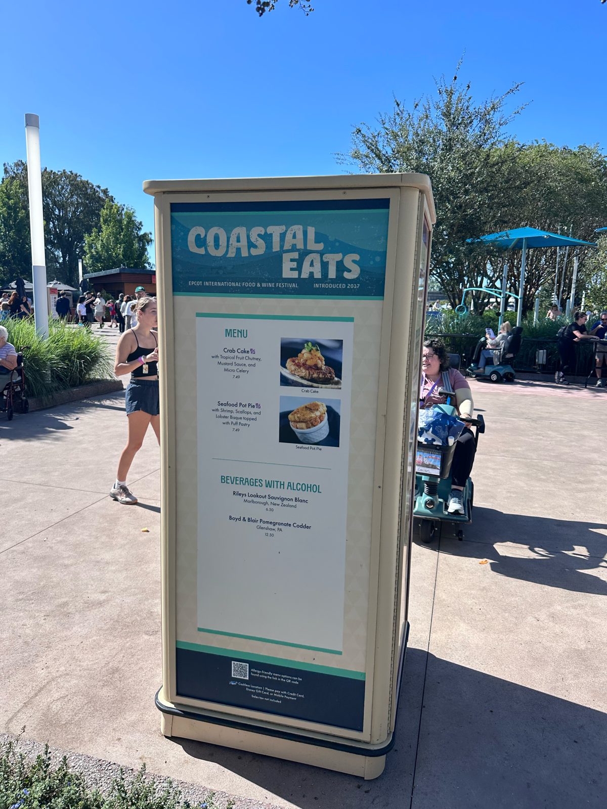 Coastal Eats festival booth menu board