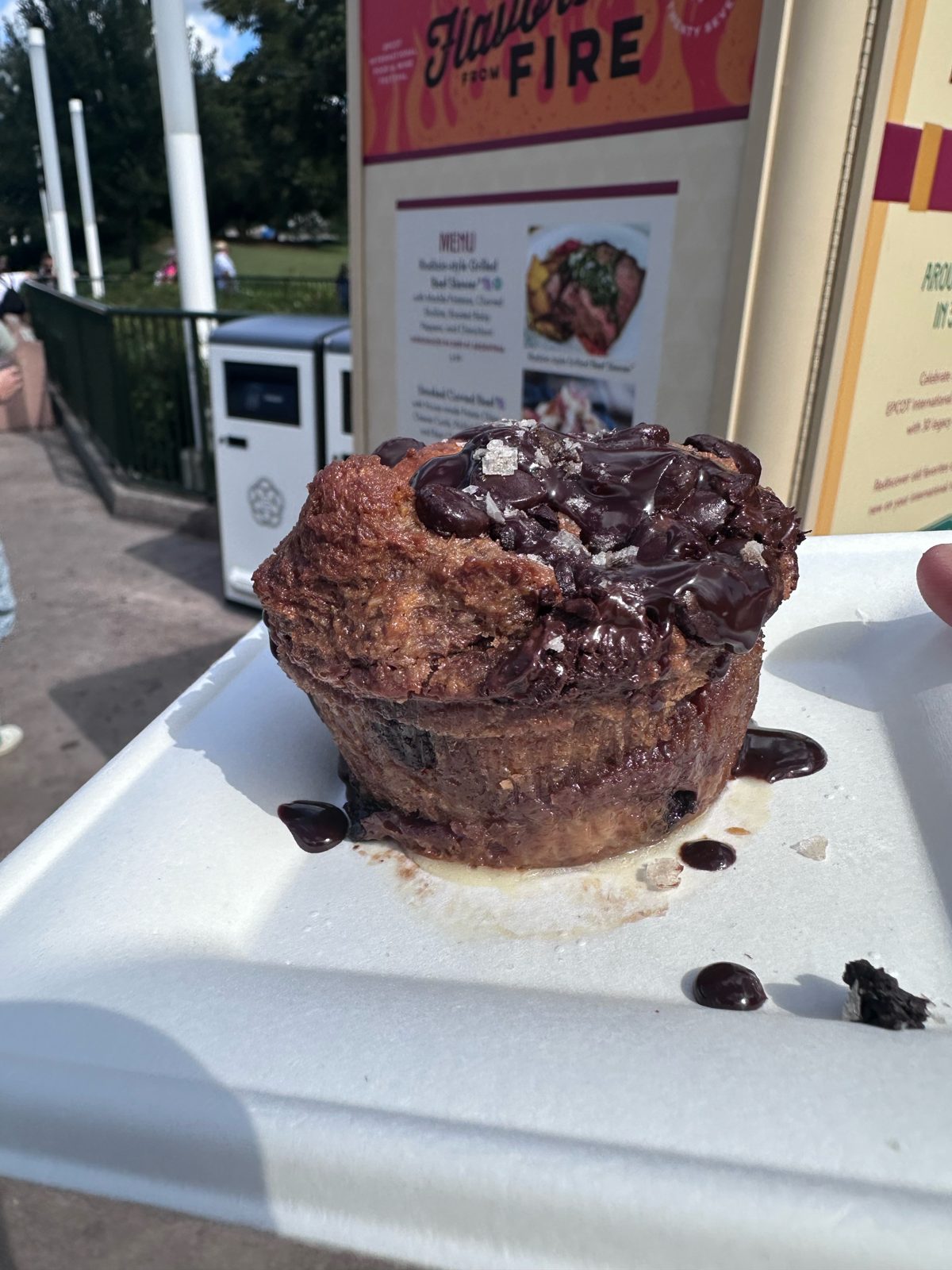 Smoked chocolate bread pudding from Flavors from Fire