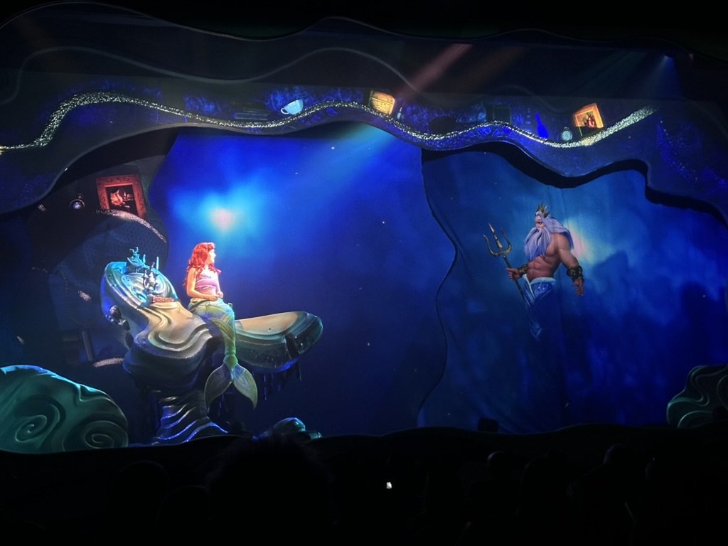 Live Ariel and King Triton on stage during the show