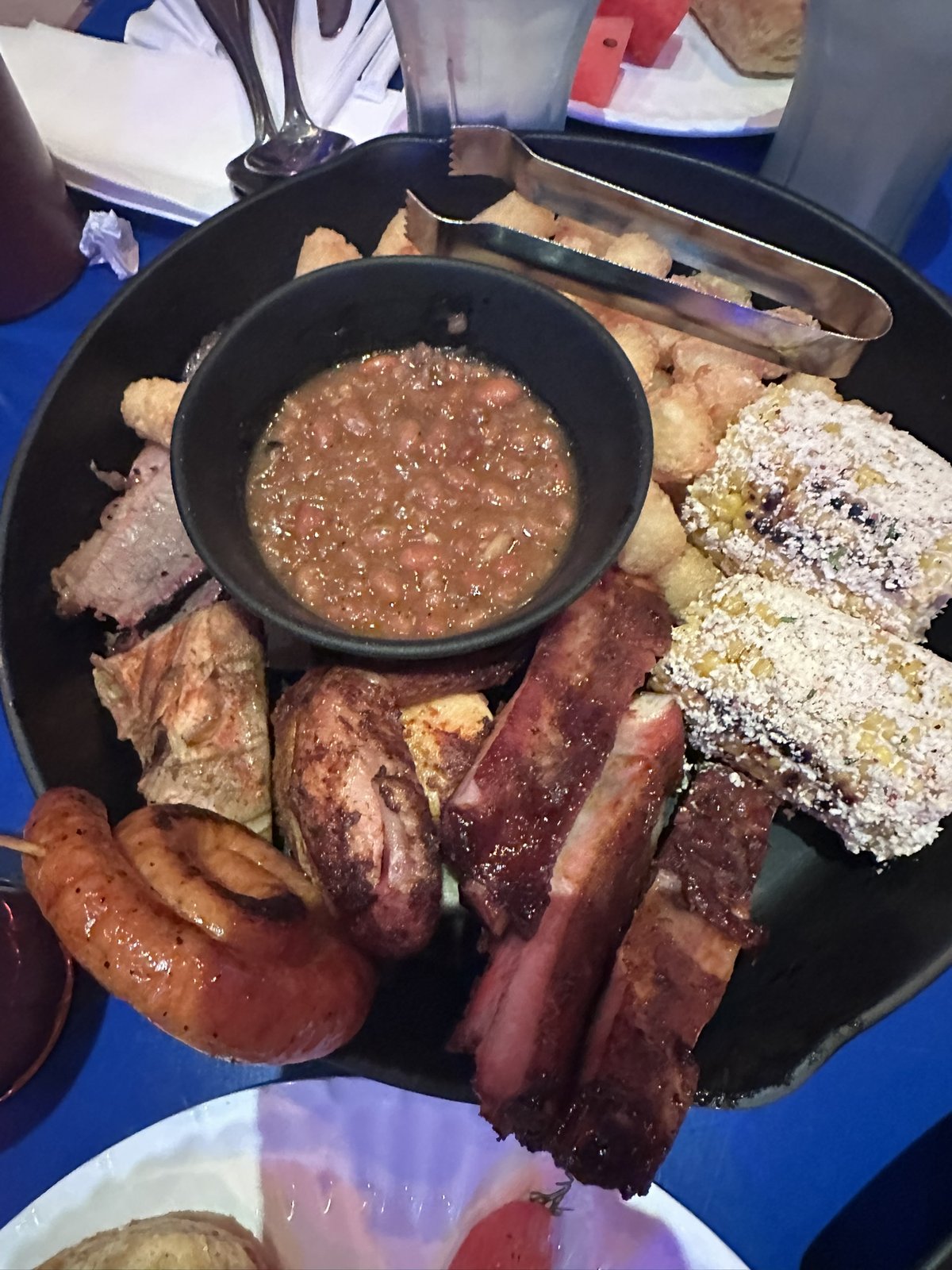 Family-style BBQ skillet at Roundup Rodeo BBQ