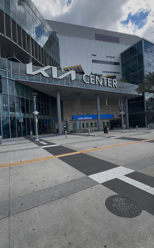 Kia Center box office entrance in downtown Orlando