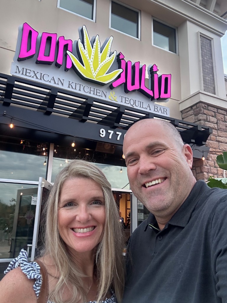 Ryan and Sarah outside Don Julio Mexican Kitchen in Lake Nona