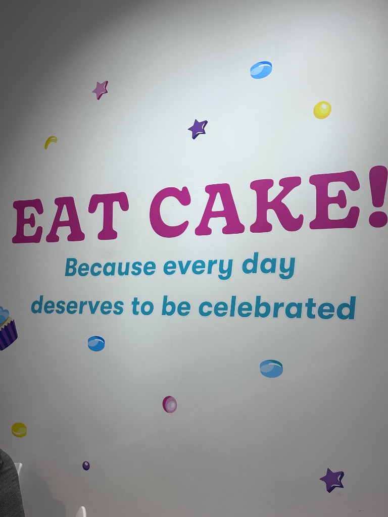 Eat Cake wall inside The Naked Cupcake